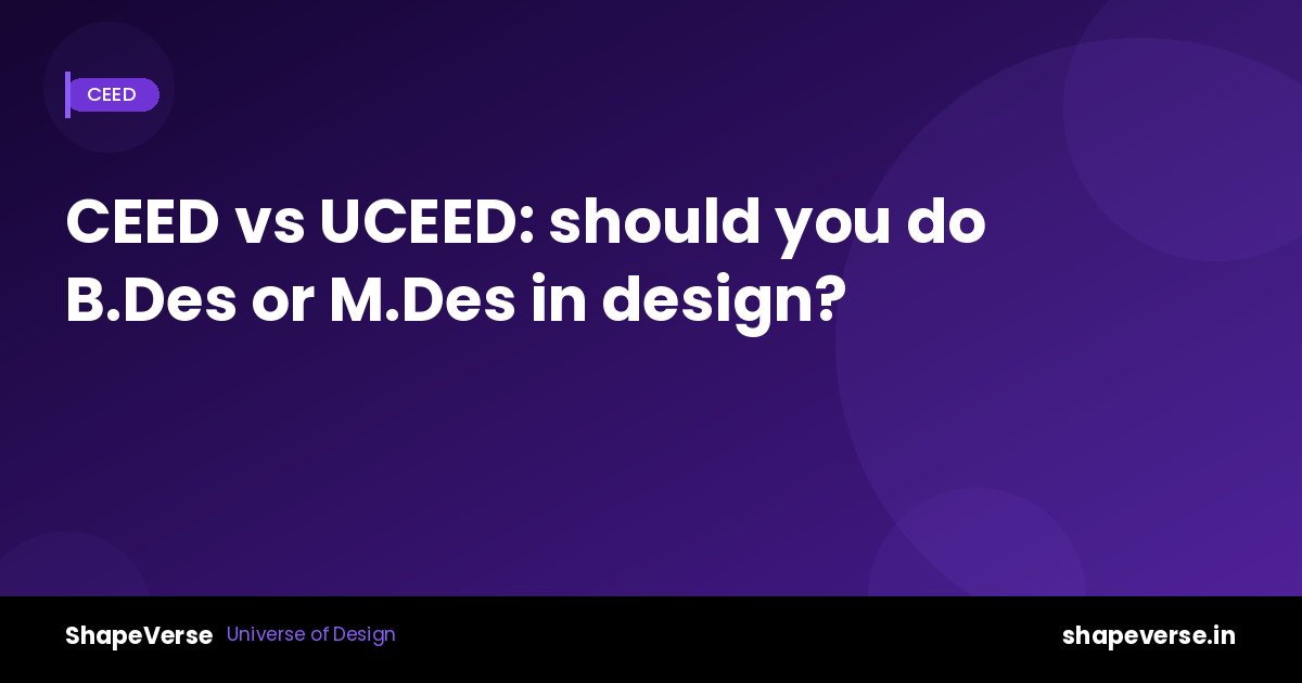 CEED vs UCEED: should you do B.Des or M.Des in design?