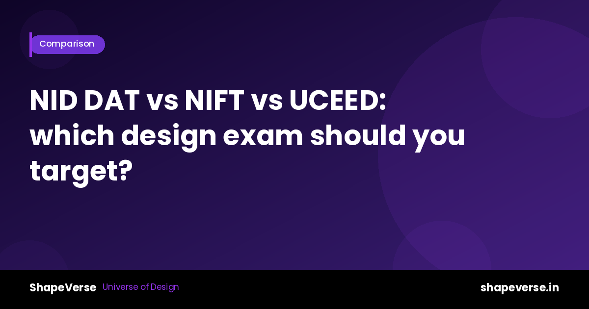 NID DAT vs NIFT vs UCEED: which design entrance exam should you target?