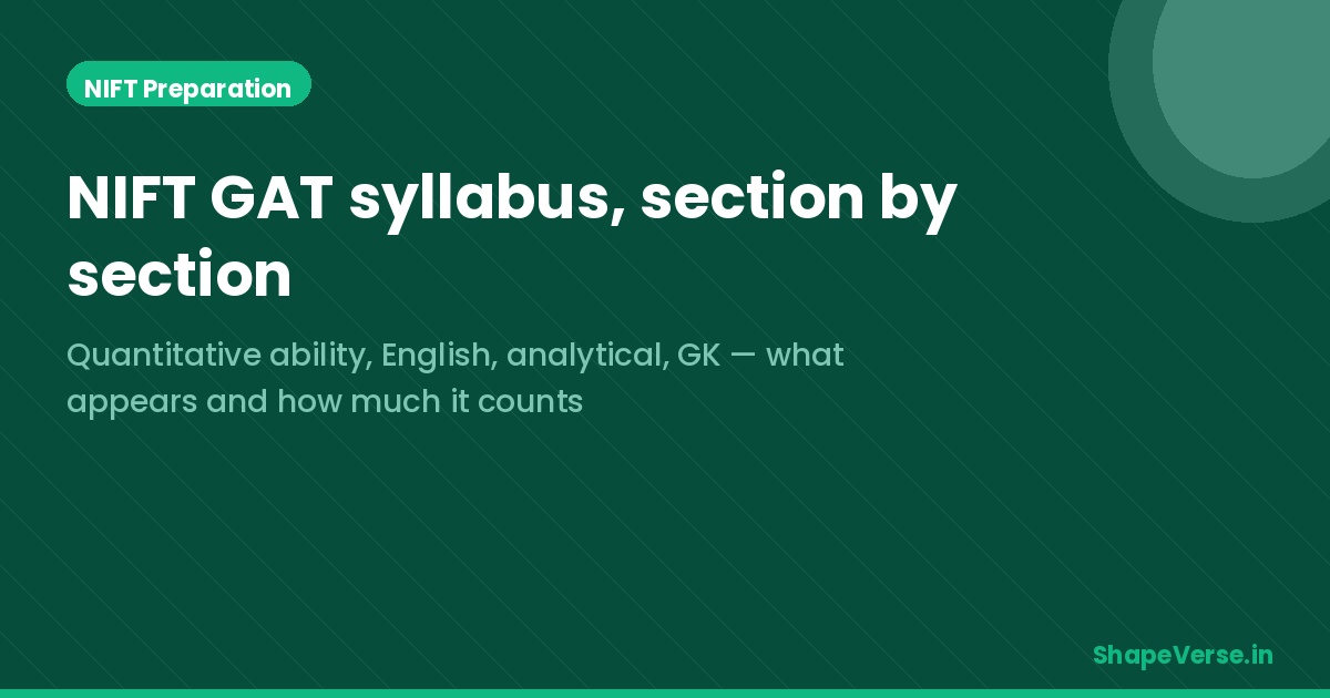 NIFT GAT syllabus 2027: section-wise breakdown and preparation strategy