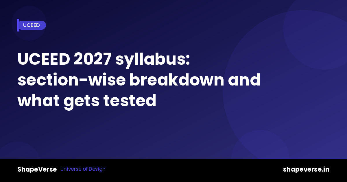 UCEED 2027 syllabus: section-wise breakdown and what actually gets tested