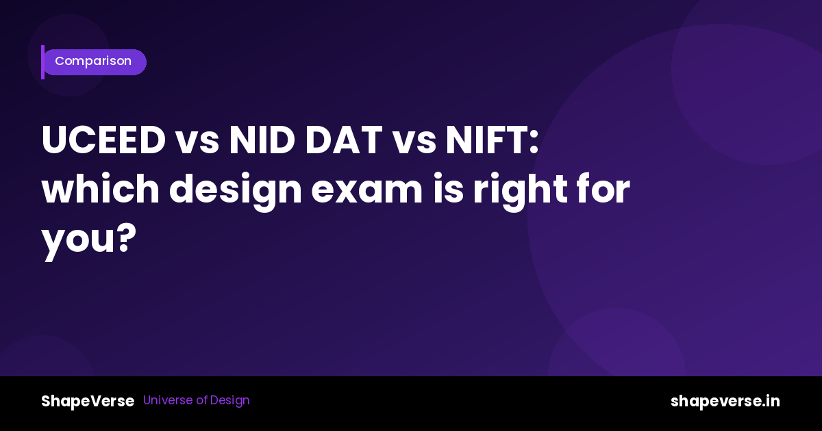 UCEED vs NID DAT vs NIFT: which design exam is right for you?